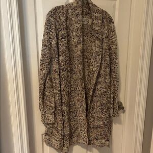 Rosie Neumann Elegant Marled Open-Front Cardigan. Size large.